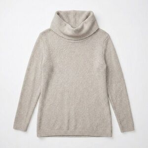 J Jill Sweater XS Oatmeal Wool Blend Cowl Neck Knit Pullover Cozy Minimalist